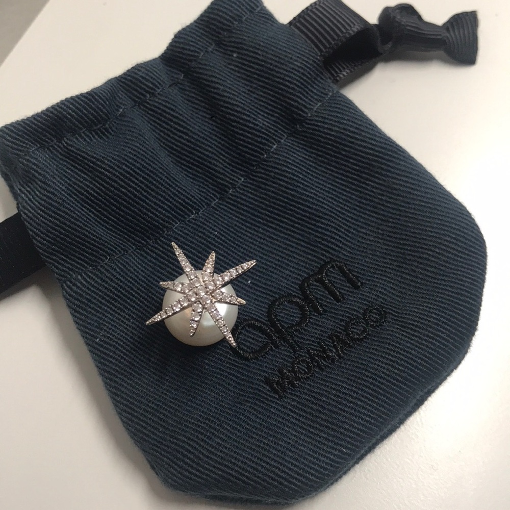 apm MONACO mono meteorites stud earring with pearl